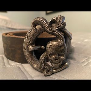 Diesel Mens Belt with skull buckle